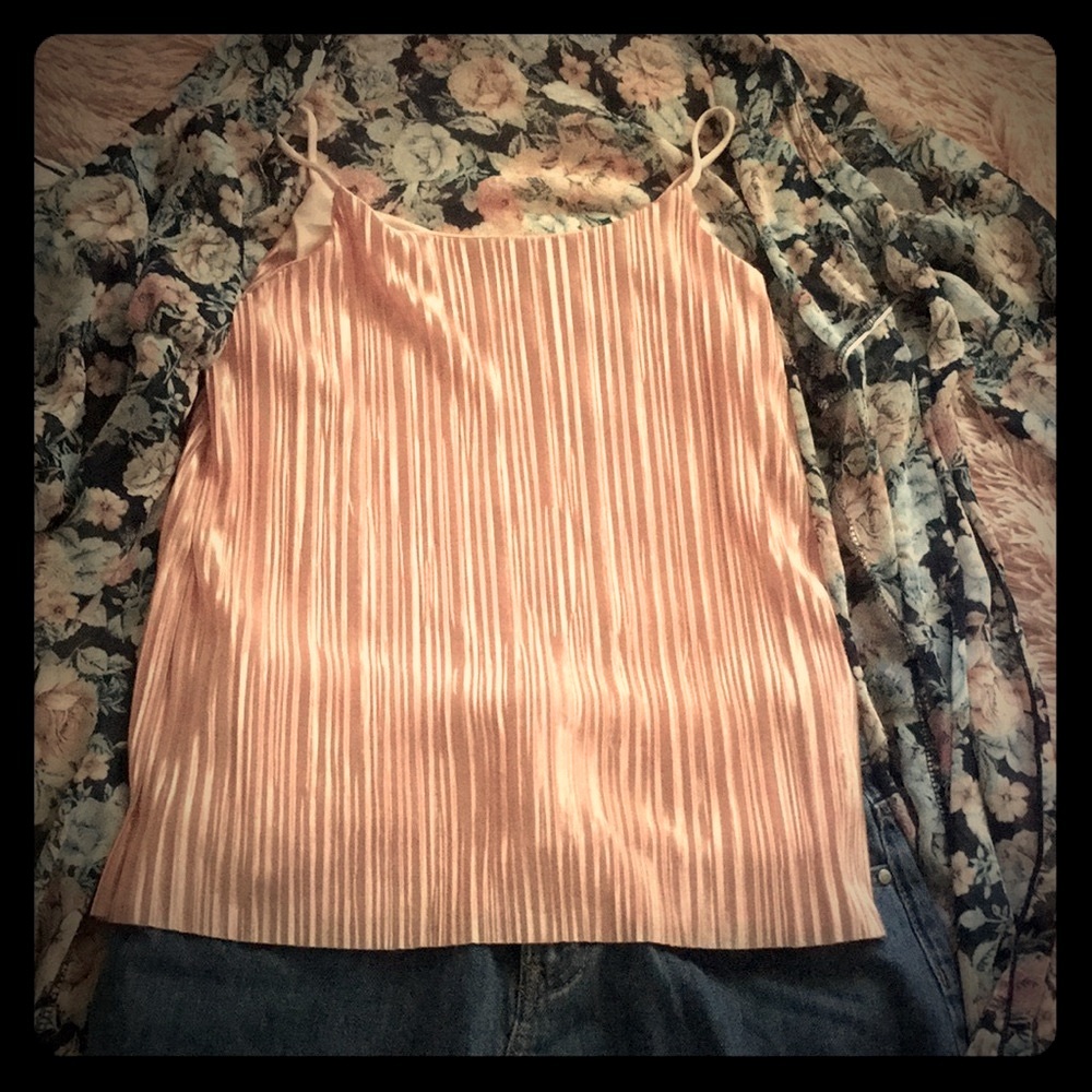 Silky Tilly’s Full Tilt Girl’s Pleated Pink Tank Cami Top